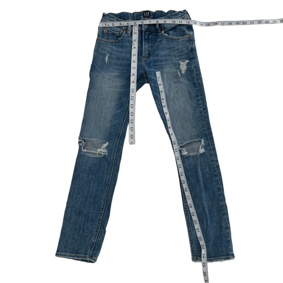 GAP Stretch Skinny Adjustable Waistband Distressed Jeans Size 10 Big Kid's - Picture 4 of 6